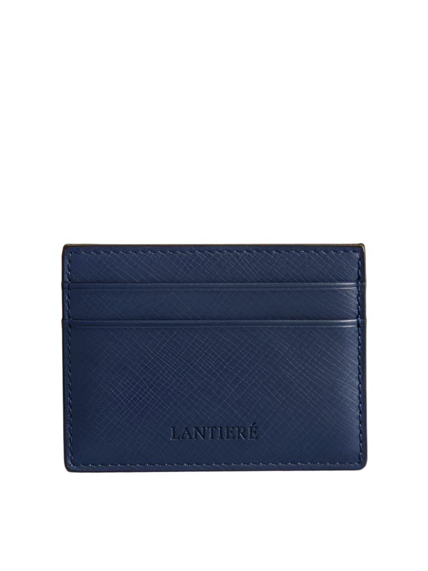 NAVY GRAINED LEATHER CARDHOLDER